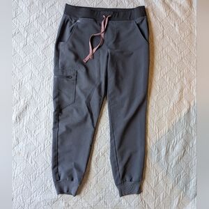 Figs Gray Jogger Pants with Pink Accent